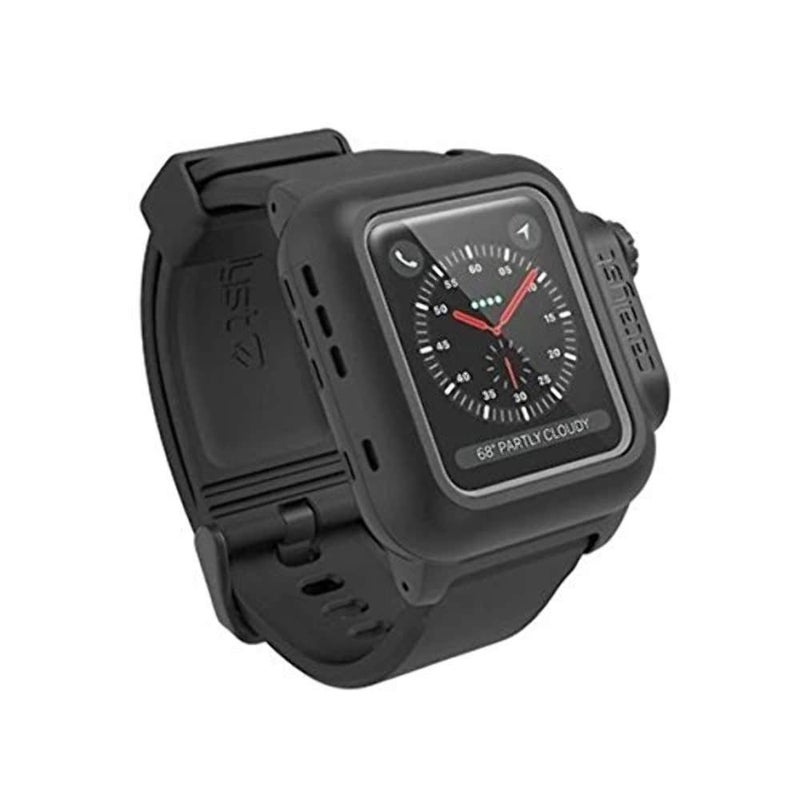 Waterproof Apple Watch Case 38mm Series 3 & 2 with Premium Soft Silicone Apple Watch Band by Catalyst, Shock Proof Impact Resistant (not Compatible with The 42mm iWatch)